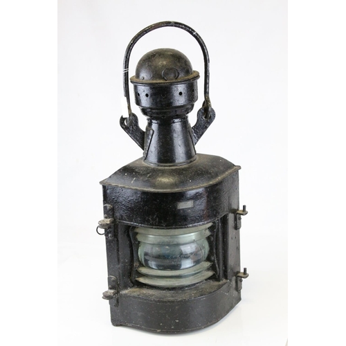 82 - Antique Corner Ships Lantern, no.99608, believed to be a from a Warship, h.57cms