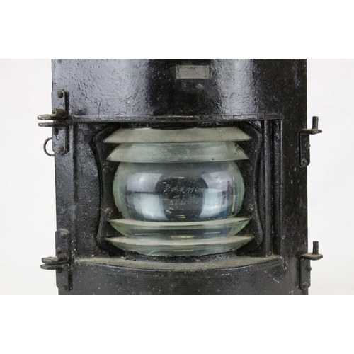 82 - Antique Corner Ships Lantern, no.99608, believed to be a from a Warship, h.57cms