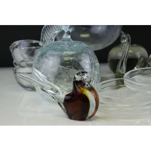 83 - Tray of Mixed Glassware including Candlesticks, Paperweights, Bowls, etc