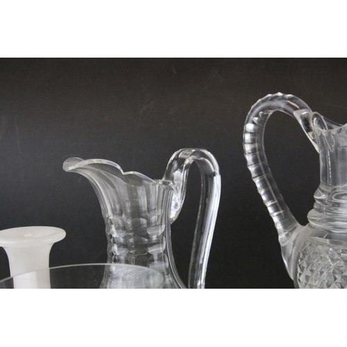 84 - Collection of mainly 19th century Glassware including Jugs, Decanters, Claret Jug, etc