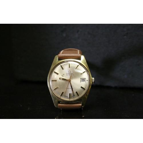 96 - A Gents Omega Geneve Automatic with champagne dial and date window to 3 o'clock, Omega logo to winde... 