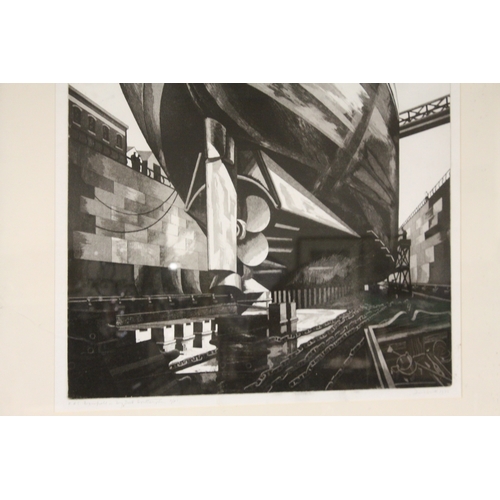 70 - David Smith artist proof  Bransfield Stanley Falkland Islands titled 'IN DRY DOCK SOUTHAMPTON' 70 x ... 