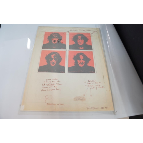 182 - THE BEATLES - JOHN LENNON - ORIGINAL BOB GRUEN UNUSED ART WORK FOR THE 