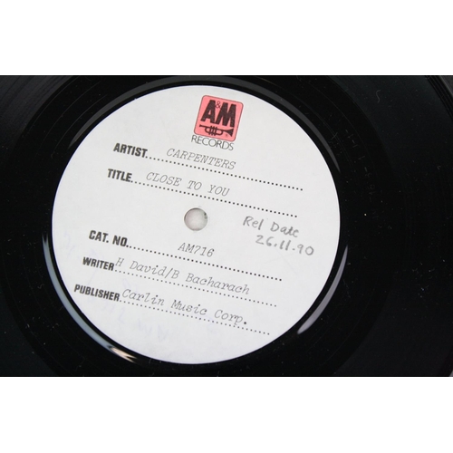 232 - TEST PRESSING UK / US ROCK / CLASSIC ROCK SINGLES.