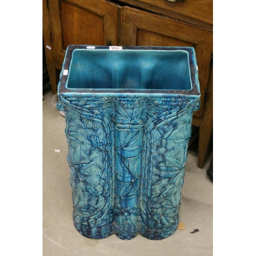 158 - A late 19th century large Art Novueau Burmantofts pottery stick / umbrella stand Monogram mark to un... 