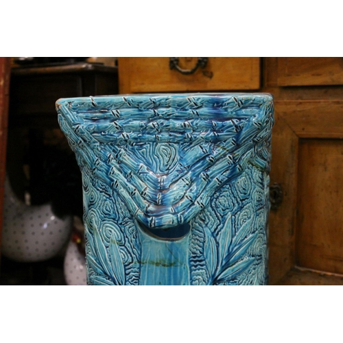 158 - A late 19th century large Art Novueau Burmantofts pottery stick / umbrella stand Monogram mark to un... 