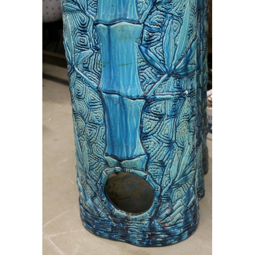 158 - A late 19th century large Art Novueau Burmantofts pottery stick / umbrella stand Monogram mark to un... 