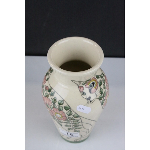 16 - Dennis China Works Limited Edition Vase designed by Sally Tuffin with tube-lined decorated of Two Ca... 