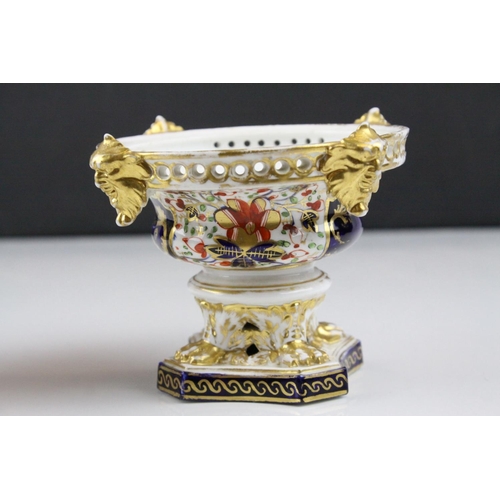 24 - Pair of 19th century Crown Derby Imari Patterned Urns, 9cms high