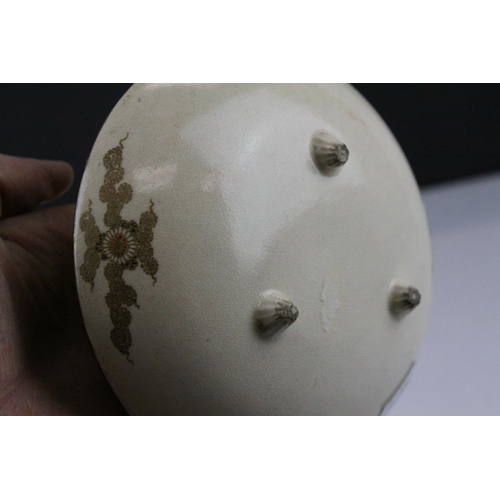 27 - Japanese Satsuma Squat Teapot (lid a/f), 7cms high