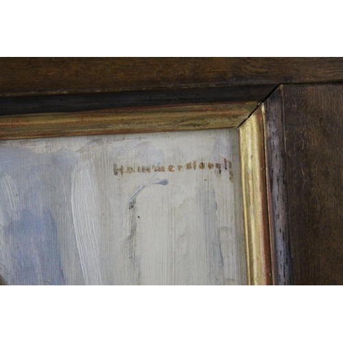 35 - Ruth Helprin Hammerslough (1883-1983) Oil Painting on Board Half Length Portrait of a Girl, signed u... 