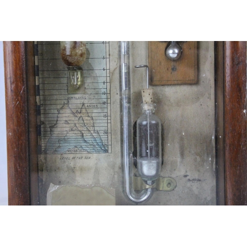 37 - Mahogany Cased Admiral Fitzroy's Barometer, 94cms high