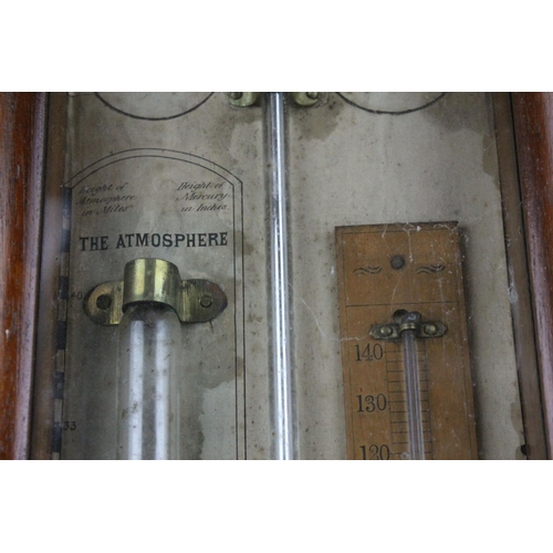 37 - Mahogany Cased Admiral Fitzroy's Barometer, 94cms high