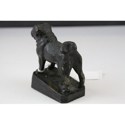 46 - Cast Metal Model of a Pug Dog, 9cms high