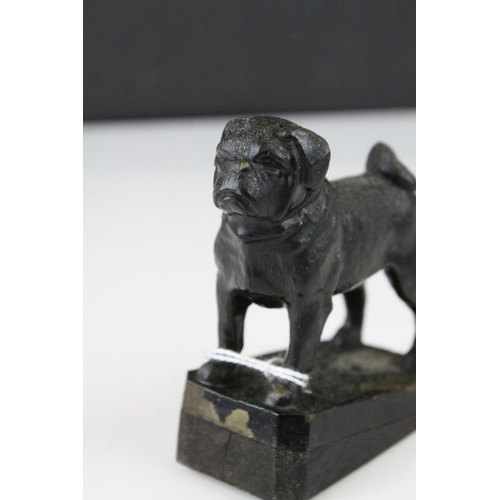 46 - Cast Metal Model of a Pug Dog, 9cms high