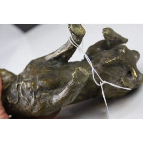 59 - A bronze seated Mastiff  dog figure 18 cm tall.