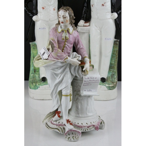 8 - Three 19th century Staffordshire Figures of Sankey, Moody and General Gordon, 42cms high together wi... 