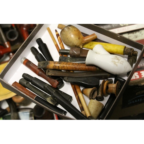 100 - Pipes - Large Collection of mainly Wooden Smoking Pipes and Stands together with a Box of Books main... 