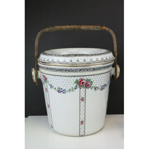 103 - Three Glass and Silver Plate Claret Jugs, Two Glass Beer Steins with Pewter Legs and a Ceramic Slop ... 