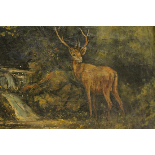 104 - Oil on Canvas of a Stag in a Rural Landscape