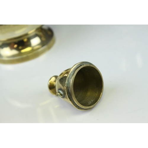 115 - Brass Eastern Tray with Carafe and Four Cups decorated with Turquoise and Red Stone Doves carrying O... 