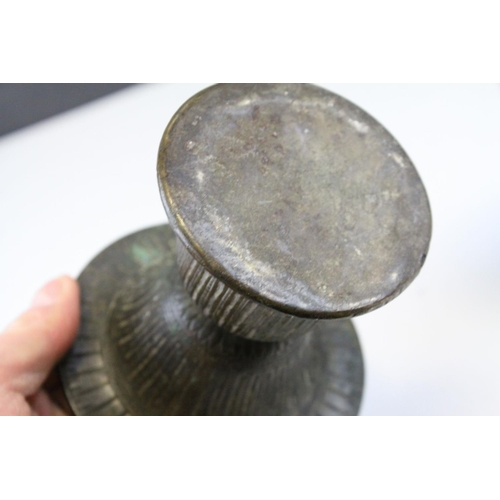 116 - 19th century Indian Bidri Silver Inlaid Double Bell Shaped Spittoon, 13cms high together with a 19th... 