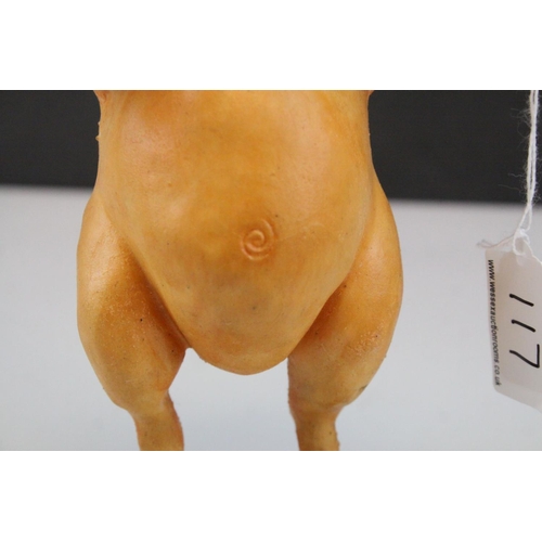 117 - Novelty Rubber Pig wearing Gloves and Shoes, 23cms high