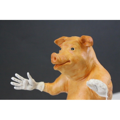 117 - Novelty Rubber Pig wearing Gloves and Shoes, 23cms high