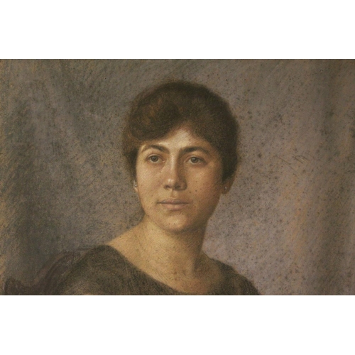 63 - Early 20th century Pastel Three-Quarter Length Portrait of a Seated Lady, indistinctly signed and da... 