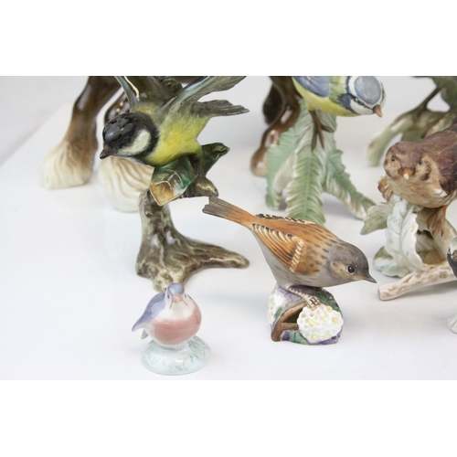 67 - Beswick Cantering Shire, model no 975 together with Goebel Song Thrush, Six further Goebel Birds, Ro... 