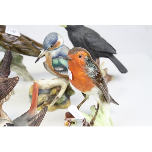 67 - Beswick Cantering Shire, model no 975 together with Goebel Song Thrush, Six further Goebel Birds, Ro... 