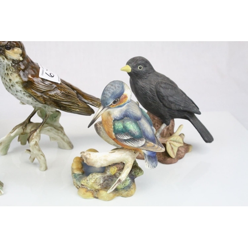67 - Beswick Cantering Shire, model no 975 together with Goebel Song Thrush, Six further Goebel Birds, Ro... 