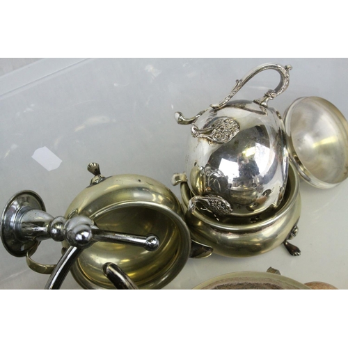 69 - Collection of Silver Plate including Swing Handled Bowls, Tea Service, etc