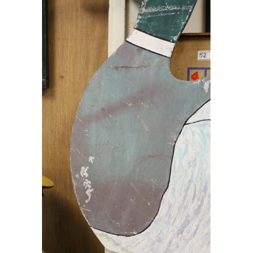 70 - Large Vintage Wooden Cut Out Figure of a Duck