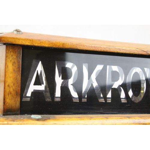 71 - Naval / General Interest- Mid 20th century Wooden Framed Double Sided ' ARK ROYAL ' Illuminated (whe... 