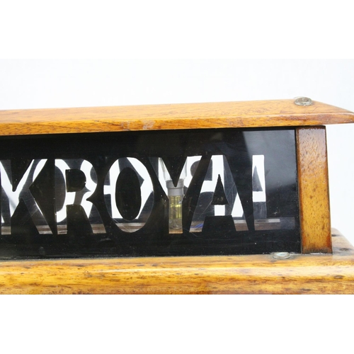 71 - Naval / General Interest- Mid 20th century Wooden Framed Double Sided ' ARK ROYAL ' Illuminated (whe... 