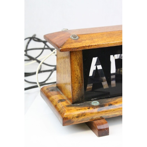 71 - Naval / General Interest- Mid 20th century Wooden Framed Double Sided ' ARK ROYAL ' Illuminated (whe... 