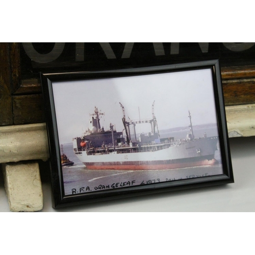 72 - Naval / General Interest- Mid 20th century Wooden Framed Double Sided ' ORANGELEAF ' Illuminated (wh... 