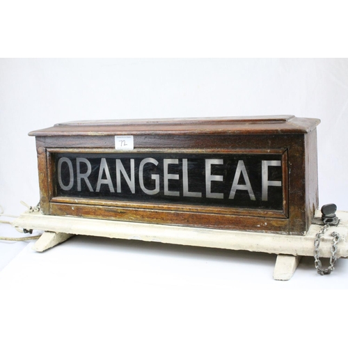 72 - Naval / General Interest- Mid 20th century Wooden Framed Double Sided ' ORANGELEAF ' Illuminated (wh... 