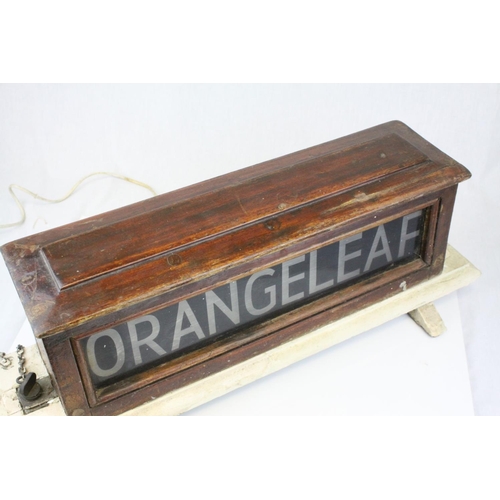 72 - Naval / General Interest- Mid 20th century Wooden Framed Double Sided ' ORANGELEAF ' Illuminated (wh... 