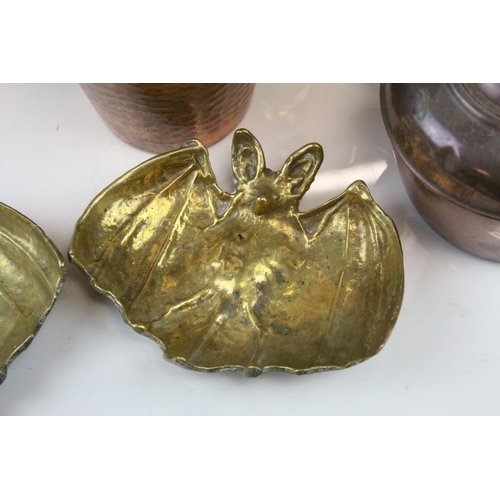 84 - Collection of Copper and Brass Ware including Pair of Brass Candlesticks, Brass Letter Rack, Small C... 