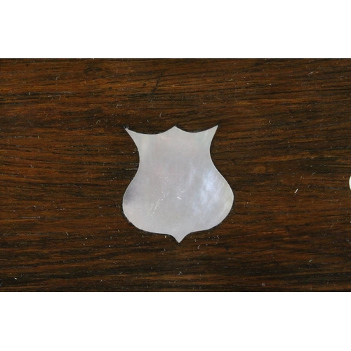 88 - Victorian Rosewood Dressing Box, the hinged lid opening to reveal Silver Plated Fittings, with key, ... 