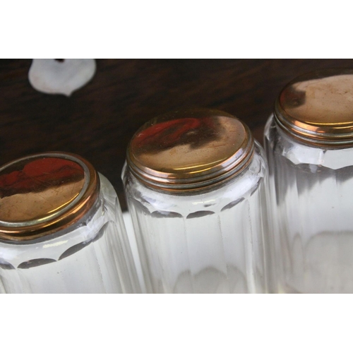 88 - Victorian Rosewood Dressing Box, the hinged lid opening to reveal Silver Plated Fittings, with key, ... 