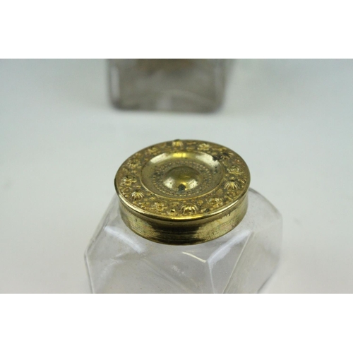 90 - 19th century Mahogany Writing Slope Box fitted with two glass inkwells, 27cms wide