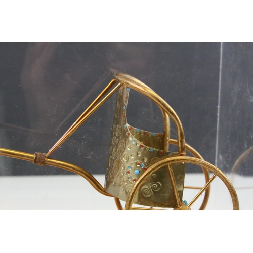 96 - Cased Model of Chariot of Tutankhamun made by Pharaonica, 33cms wide