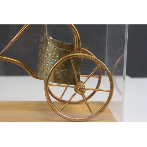 96 - Cased Model of Chariot of Tutankhamun made by Pharaonica, 33cms wide