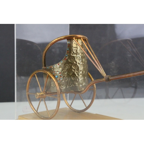 96 - Cased Model of Chariot of Tutankhamun made by Pharaonica, 33cms wide