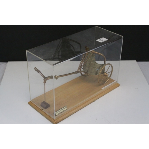 96 - Cased Model of Chariot of Tutankhamun made by Pharaonica, 33cms wide
