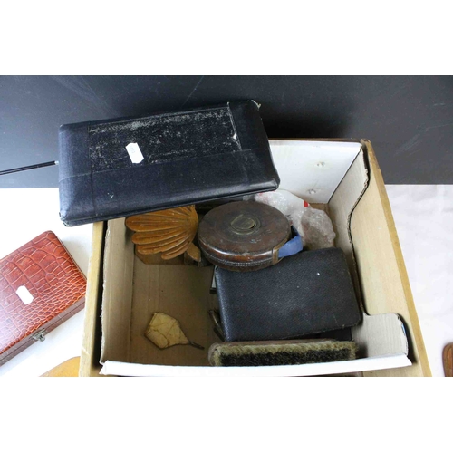 101 - Mixed Lot including Leather Cased Tape Measure, Corkscrew, Folding Wooden Rulers, etc