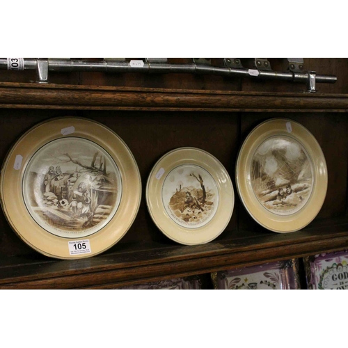 105 - Three Grimwades Bruce Bairnsfather ' Old Bill ' Plates